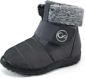 FUDYNMALC Girls Boys Winter Snow Boots - Comfortable Warm Toddler Winter Shoes Waterproof Lightweight Kids Ankle Booties Outdoor Walking