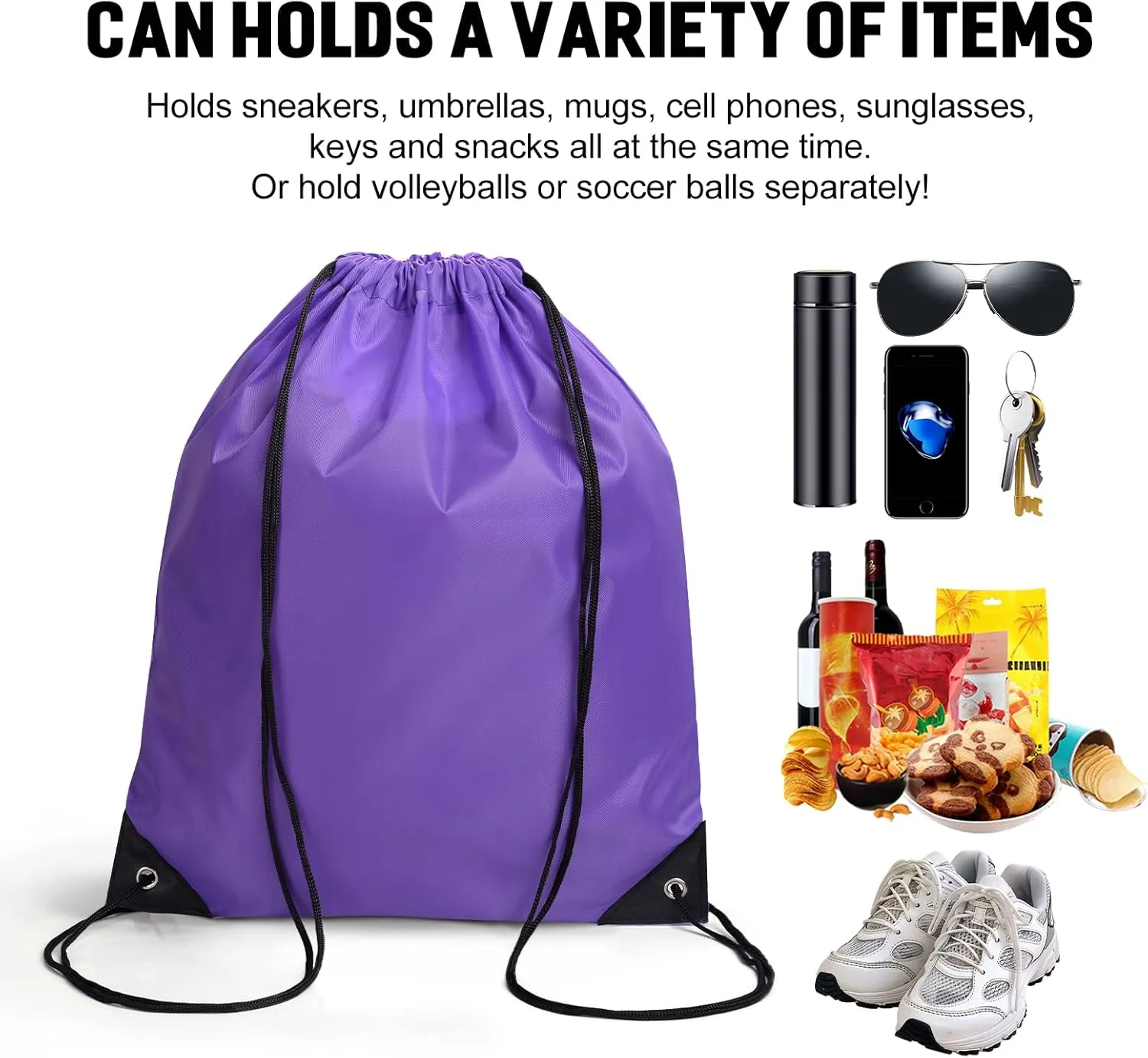 Fyore Custom Drawstring Backpacks, 200 Pack Personalized Drawstring Sports Bags with Your Initials Name for Gym Beach Climb Trips Party Events- 13.4x17Inch,12 Colors