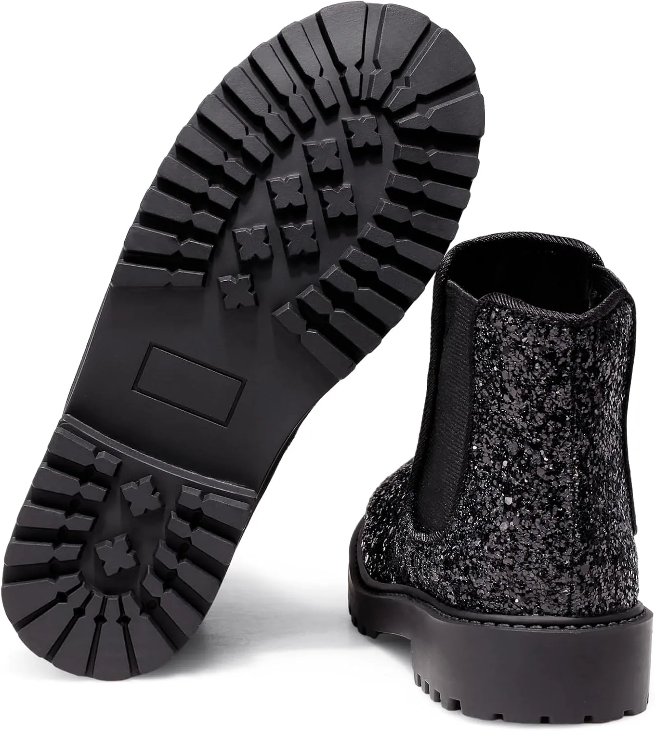 Girls Boots Kids Platform Ankle Boots Glitter Winter Boots For Teen Girls Toddler Boots Elastic Low Heel Girls Booties For Little Kids/Big Kids