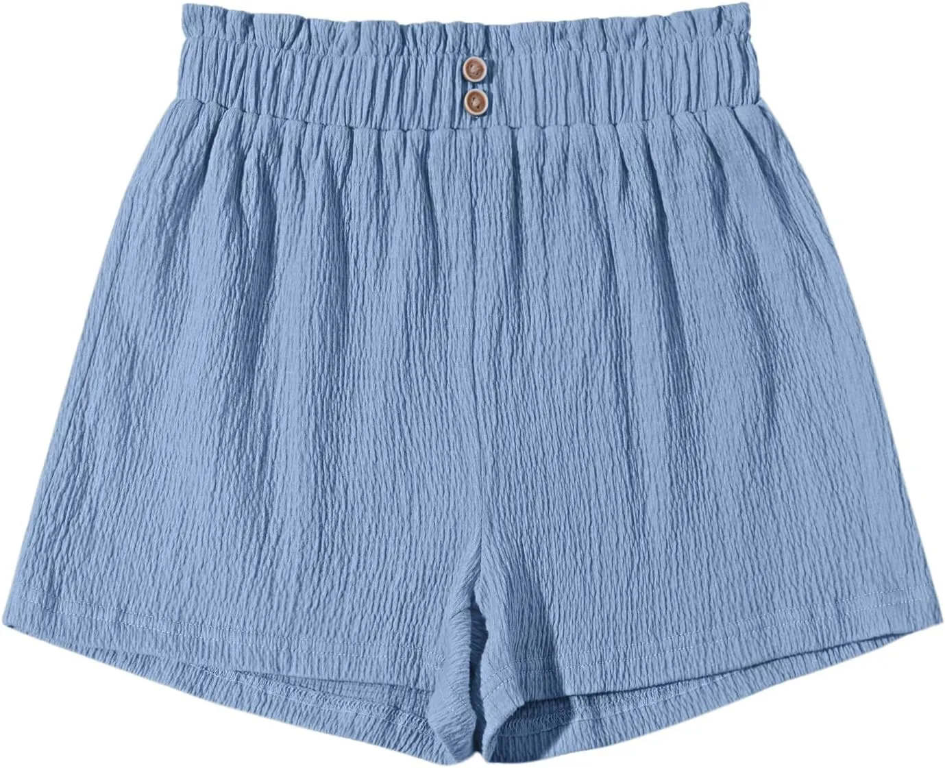 Girls' Casual Ruffled Paperbag Waist Shorts Elastic Summer Wide Leg Shorts