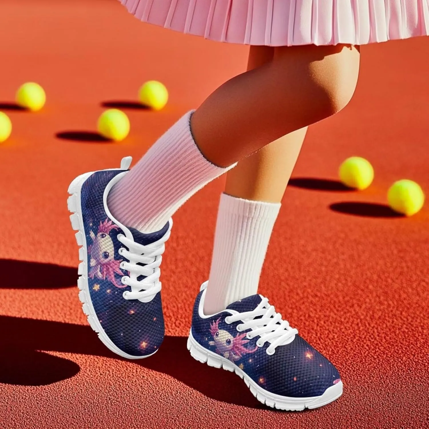 Girls Casual Sneakers Breathable Active Kids Tennis Shoes for Outdoor