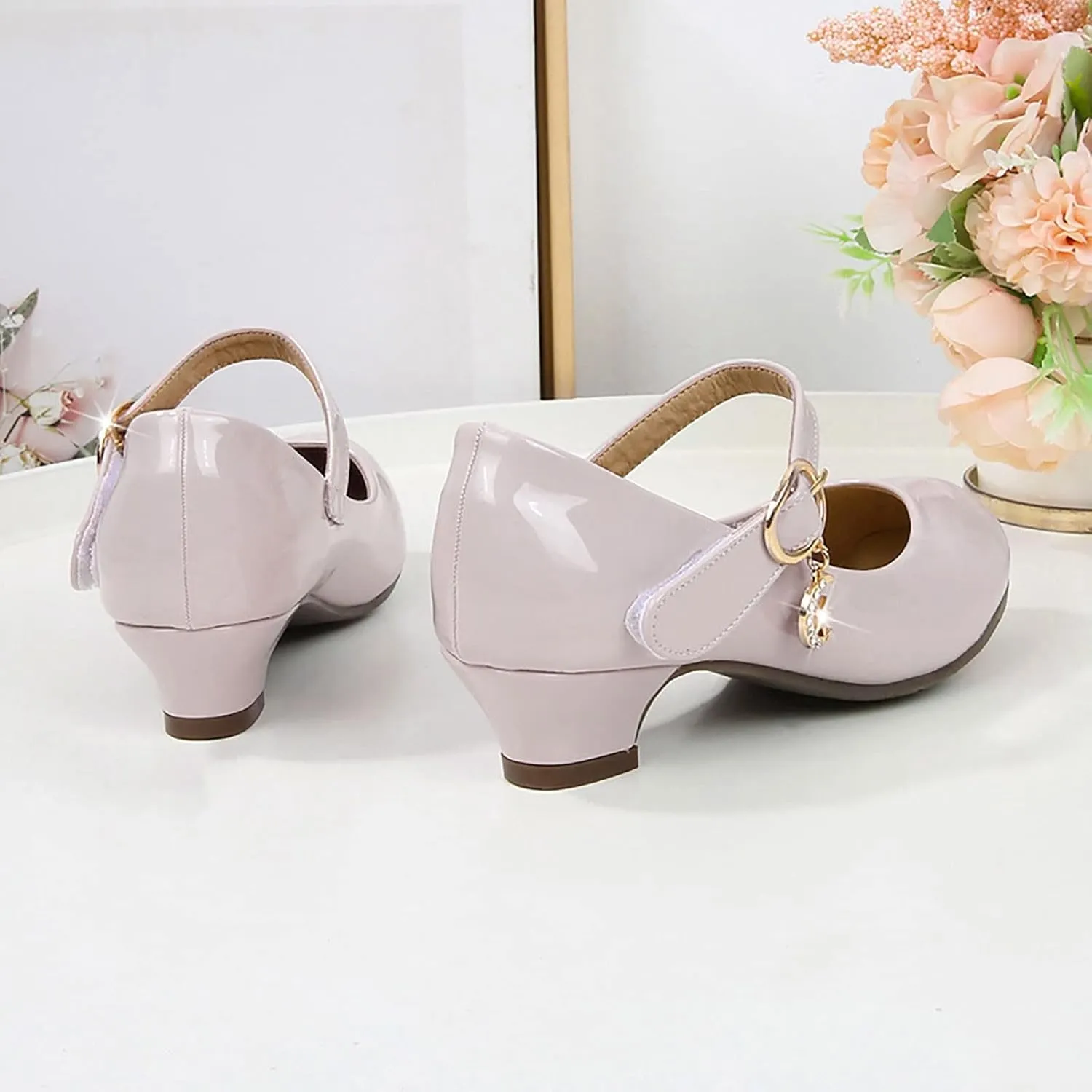 Girls High Heels Sandals Toddler Baby Summer Casual Solid Color School Student Leather PU Children Toddler Casual Shoes