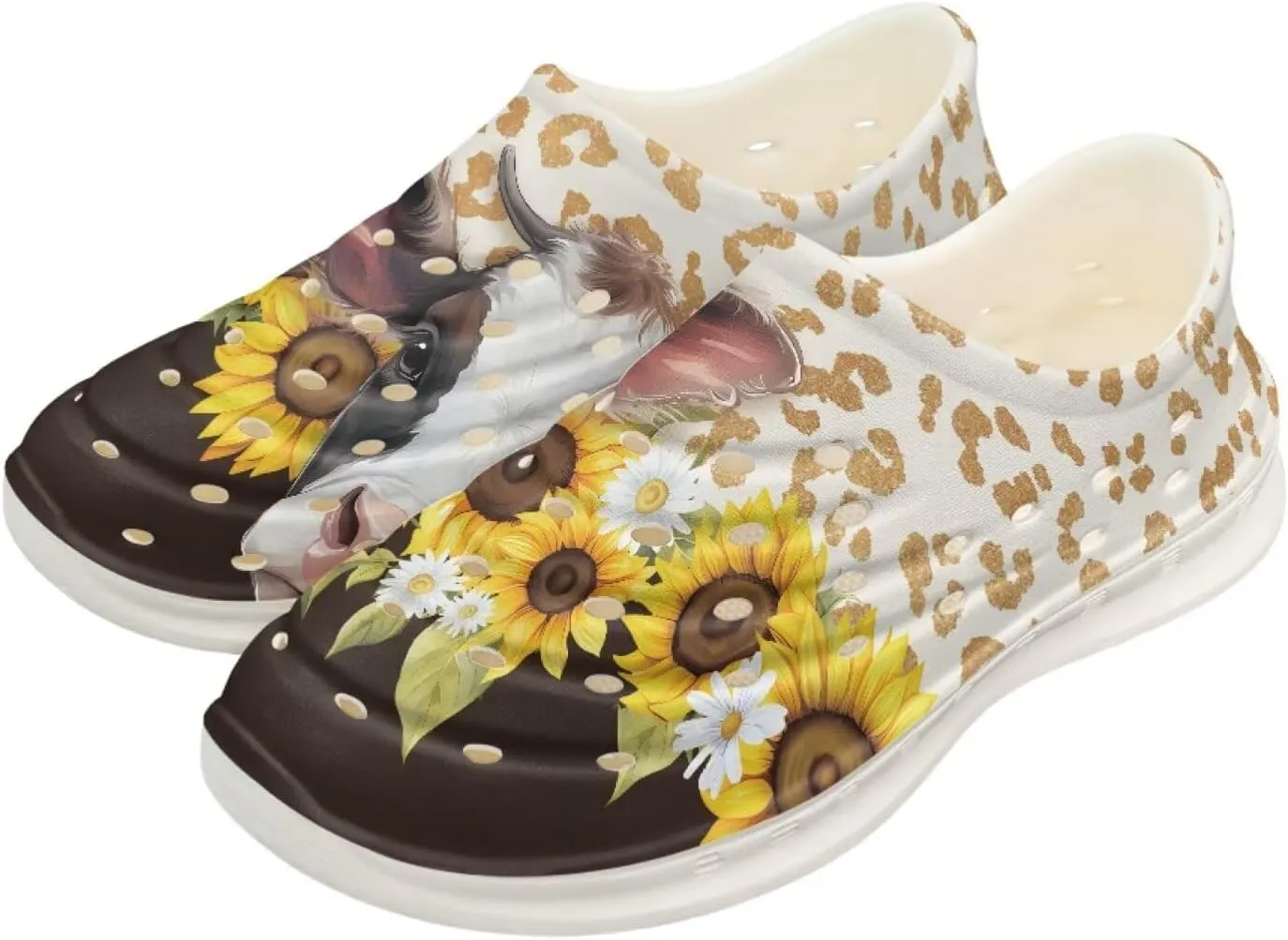 Girls Lightweight Sandals Kids Garden Clogs Cat Print Water Shoes for Girls Slip on Pool Swim Beach Sneakers