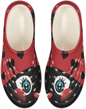 Girls Lightweight Sandals Kids Garden Clogs Cat Print Water Shoes for Girls Slip on Pool Swim Beach Sneakers