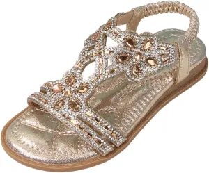 Girls Wedding Dance Sandals Pearl Flower Sequins Flat Open Toe Princess Shoes Formal Elegant Kids Non Slip Wide Shoes
