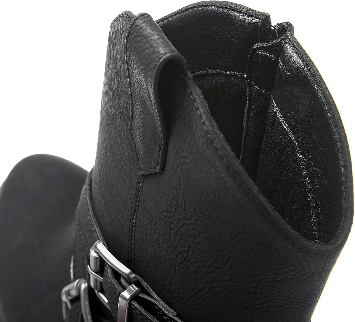 GLOBALWIN Women's Mid Calf Western Cowboy Boots Comfortable Cowgirl Boots for Women With Zipper Chunky Low Heel