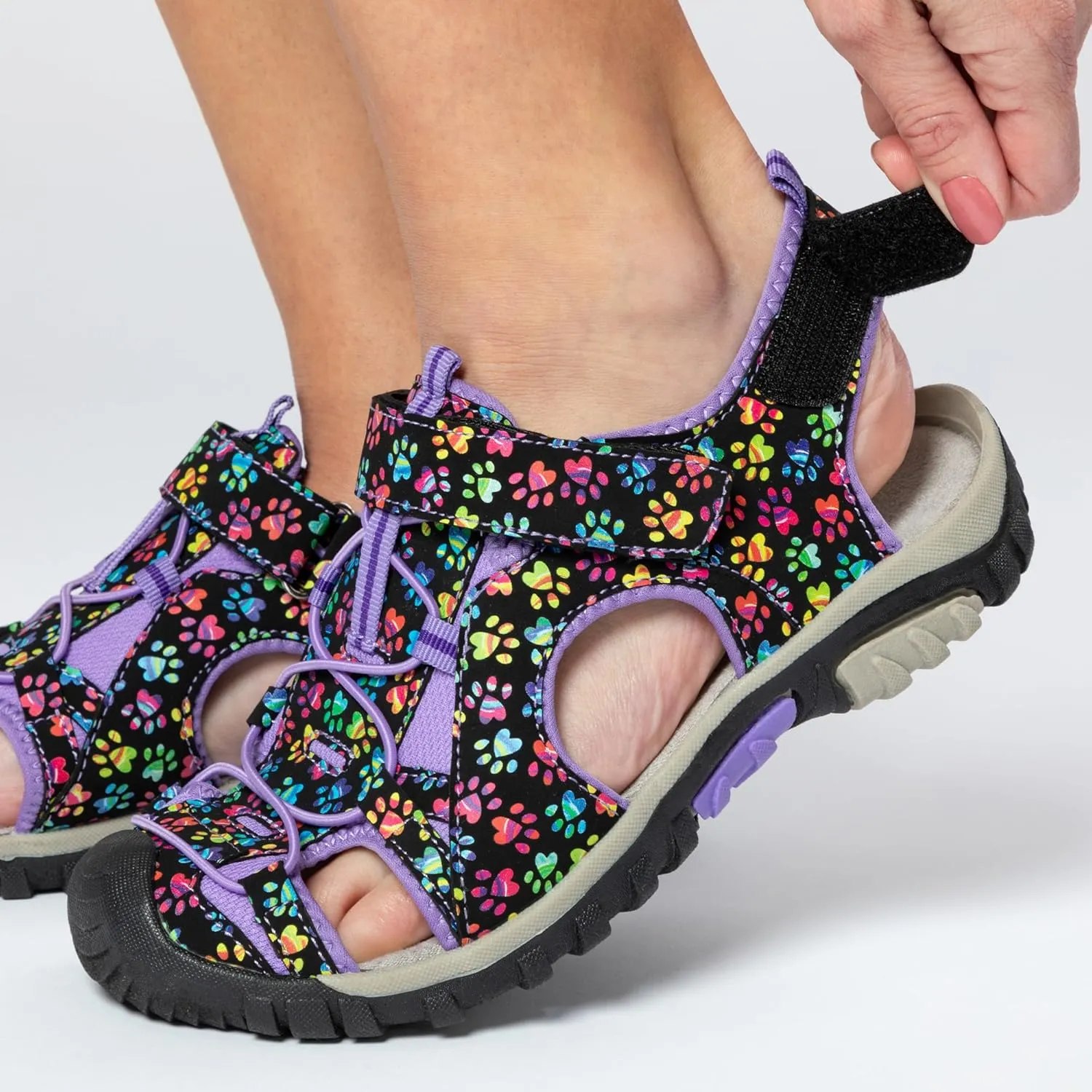 GreaterGood Walking Paws Sport Sandals Closed Toe Adjustable Straps Lightweight Flexible Durable Outdoor Shoes Gifts for Women
