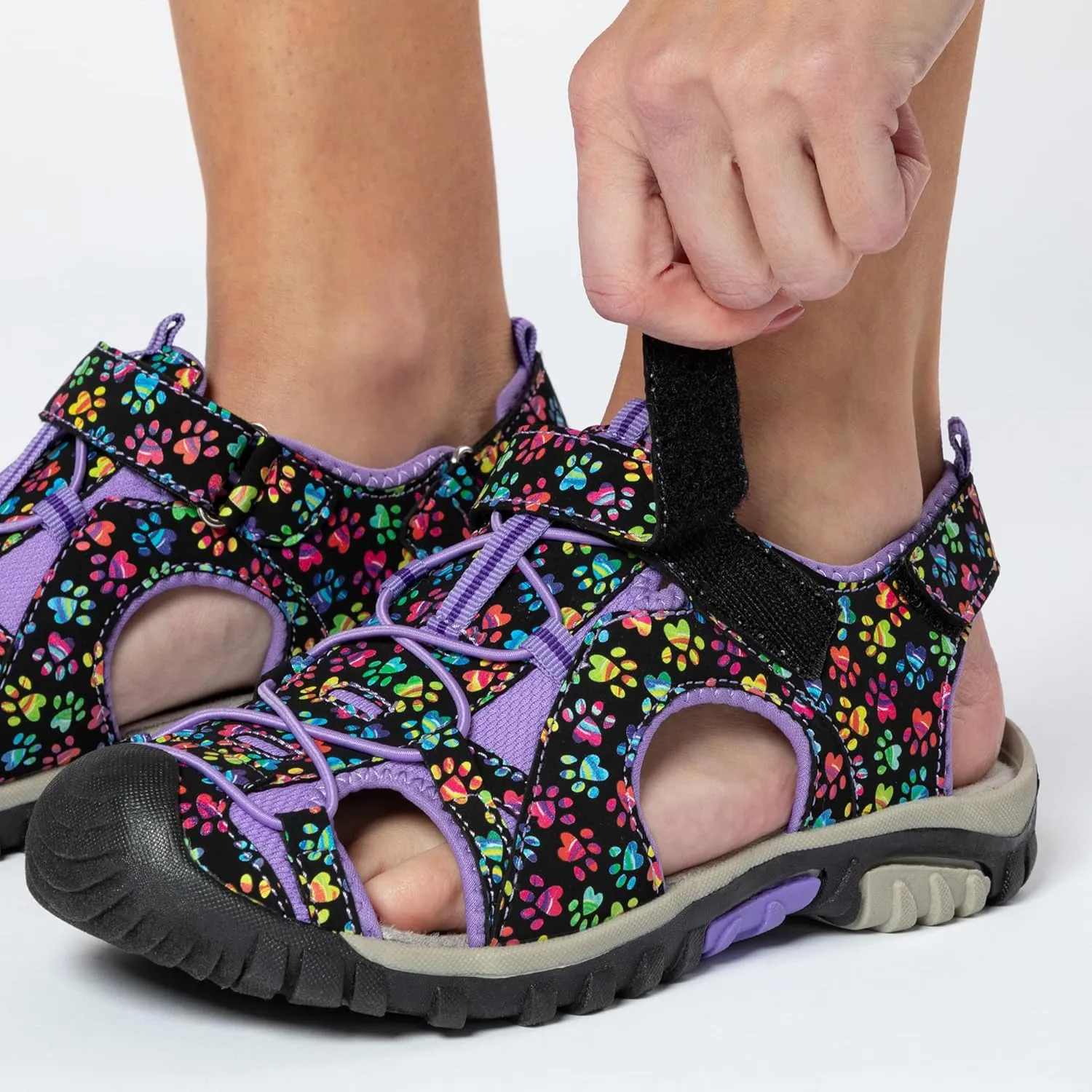 GreaterGood Walking Paws Sport Sandals Closed Toe Adjustable Straps Lightweight Flexible Durable Outdoor Shoes Gifts for Women