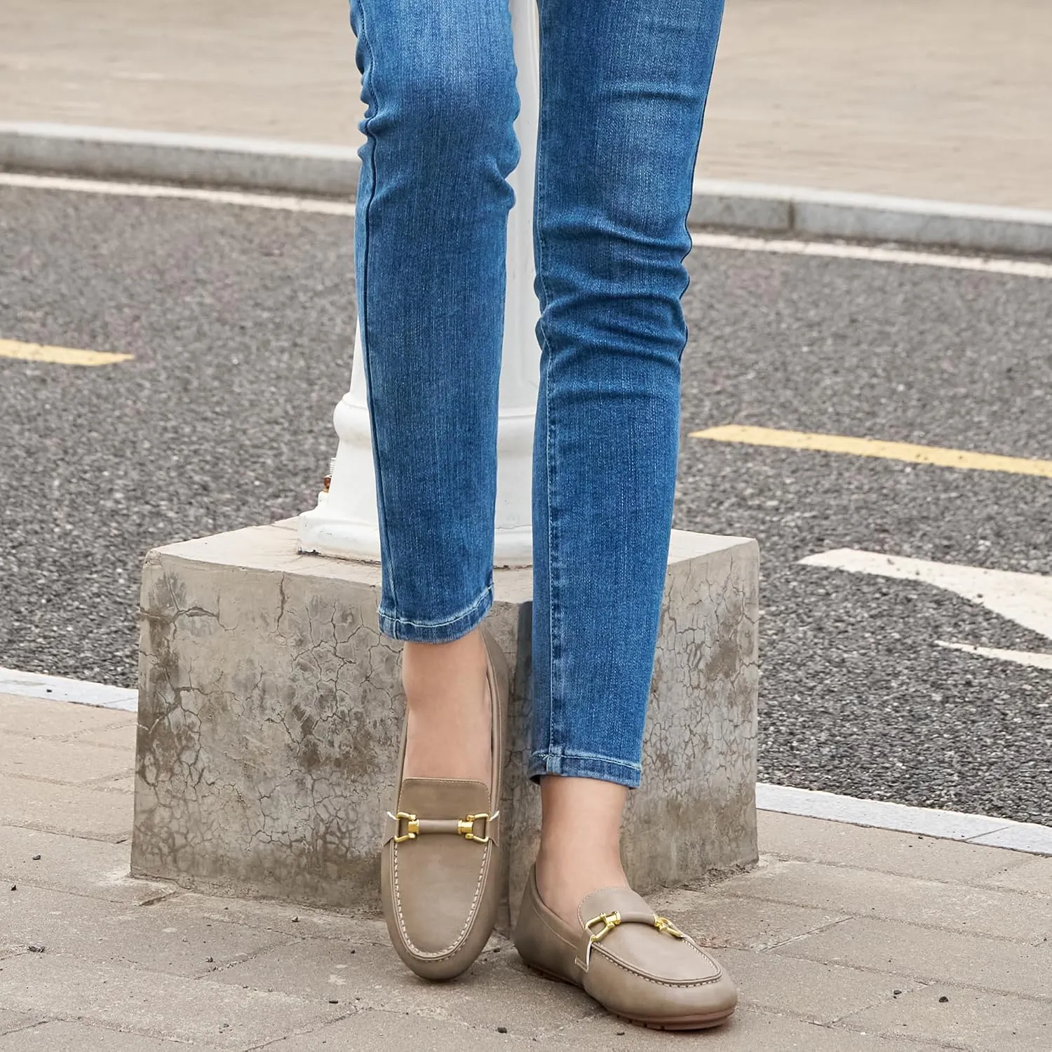 HARENCE Loafers for Women Comfortable Slip On Business Work Flats Shoes Casual Driving Moccasins Penny Loafer