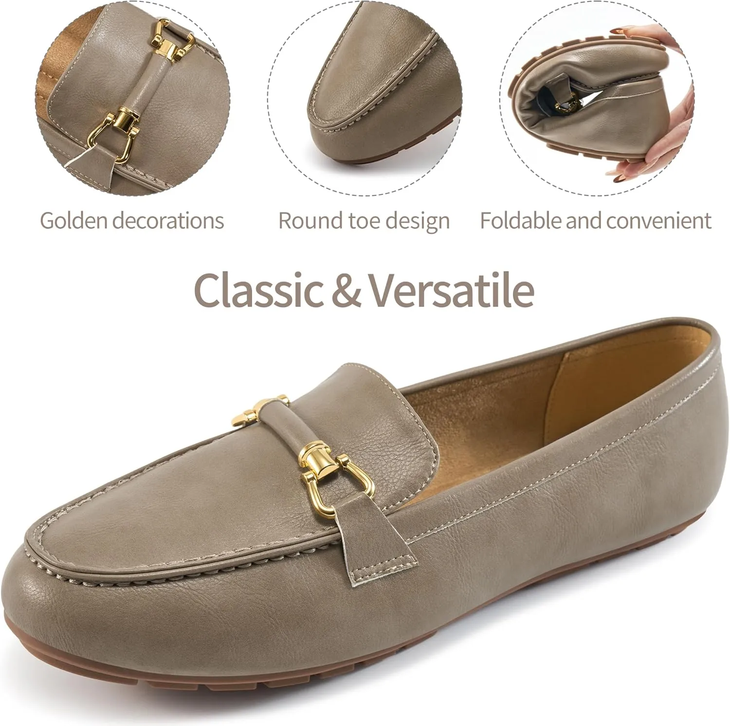 HARENCE Loafers for Women Comfortable Slip On Business Work Flats Shoes Casual Driving Moccasins Penny Loafer