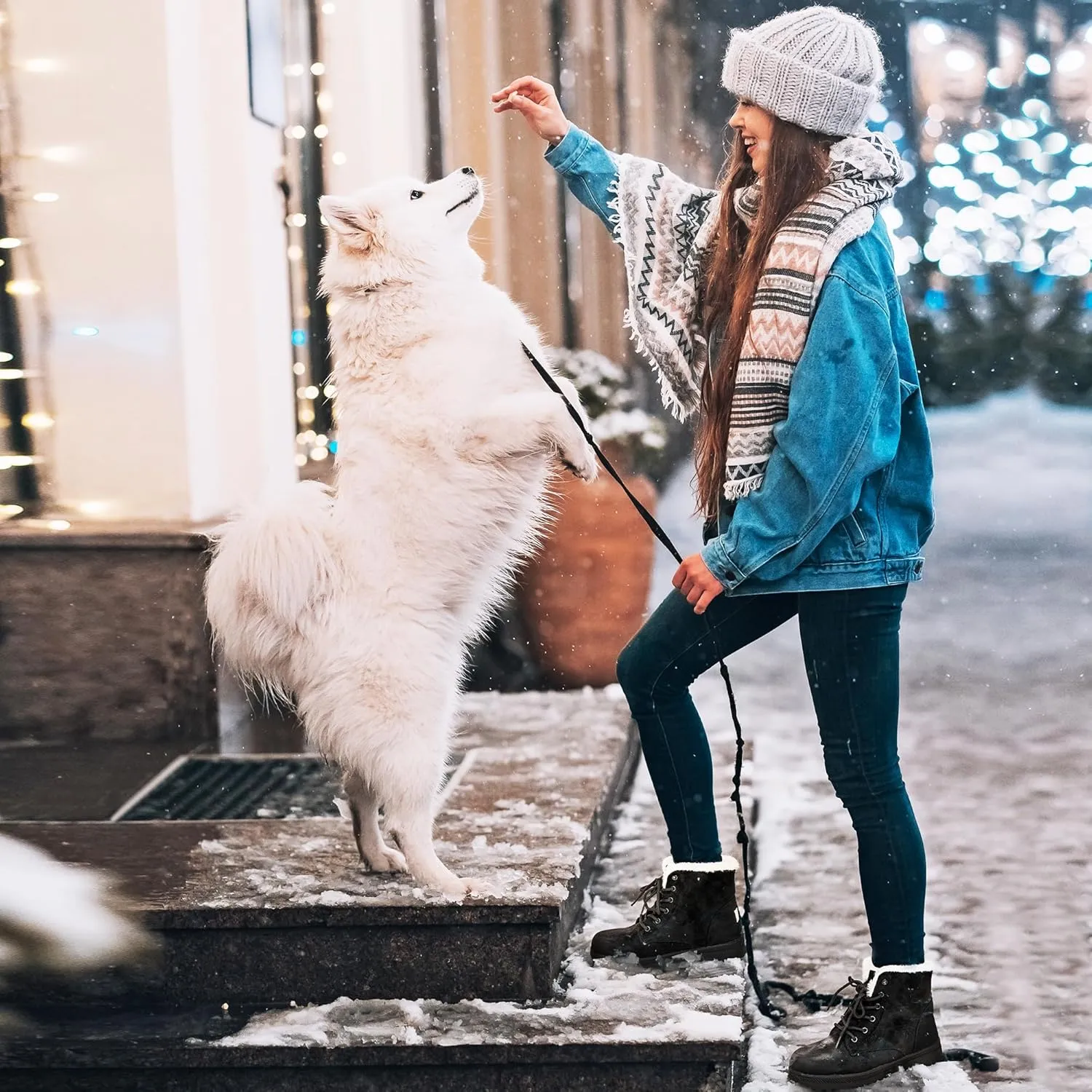 HARENCE Winter Snow Boots for Women: Warm Fur Lined Ankle Booties Lace Up Slip on Outdoor Walking Womens Boots