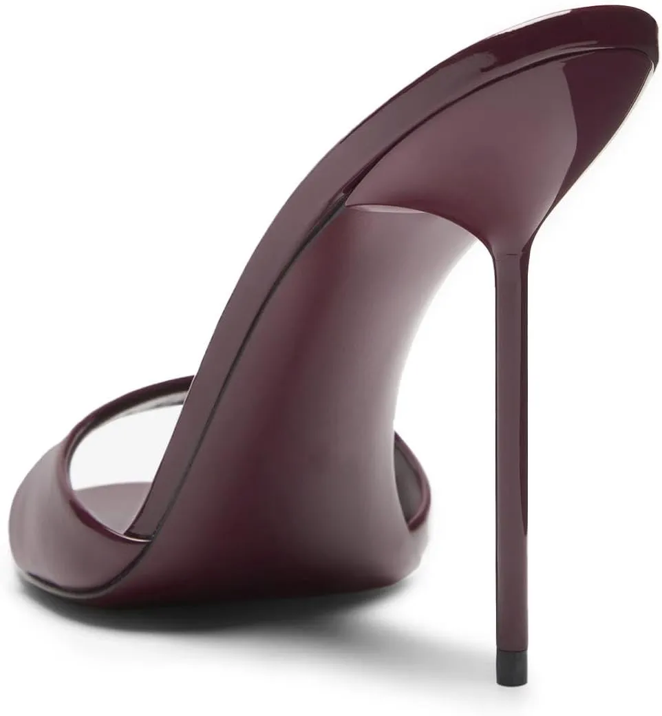 heelchic Women’s High Stilettos Heels Slip on Heeled Slides Sandals, Open Pointed Toe Mules for Women Sexy Dress Pumps Prom Dance Shoes