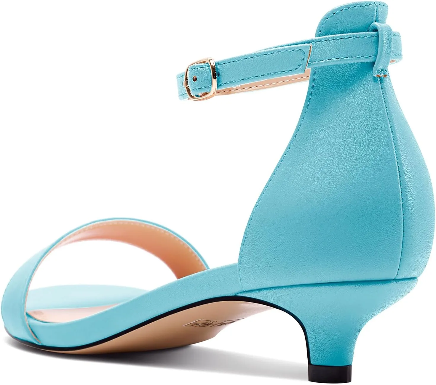 HEUIVZAR Womens Kitten Low Heel Open Toe Ankle Strap Sandals Dress Buckle Office Prom Summer Shoes 1.2 Inches Heels