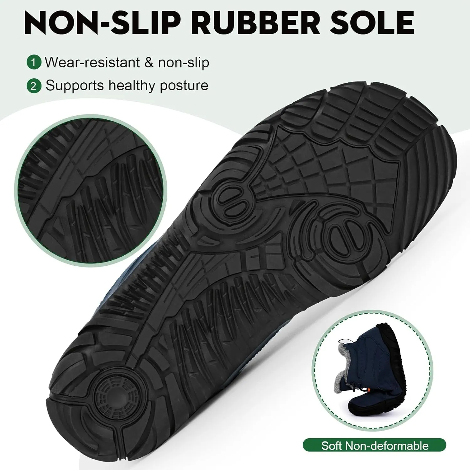 Hike Winter Footwear Barefoot Boots Mens Womens, Waterproof Winter Snow Boots, Warm Ankle Booties, Wide Toe Barefoot Hiking Boots, Non-Slip Zero Drop Sole Hike Shoes for Hiking Walking Outdoor
