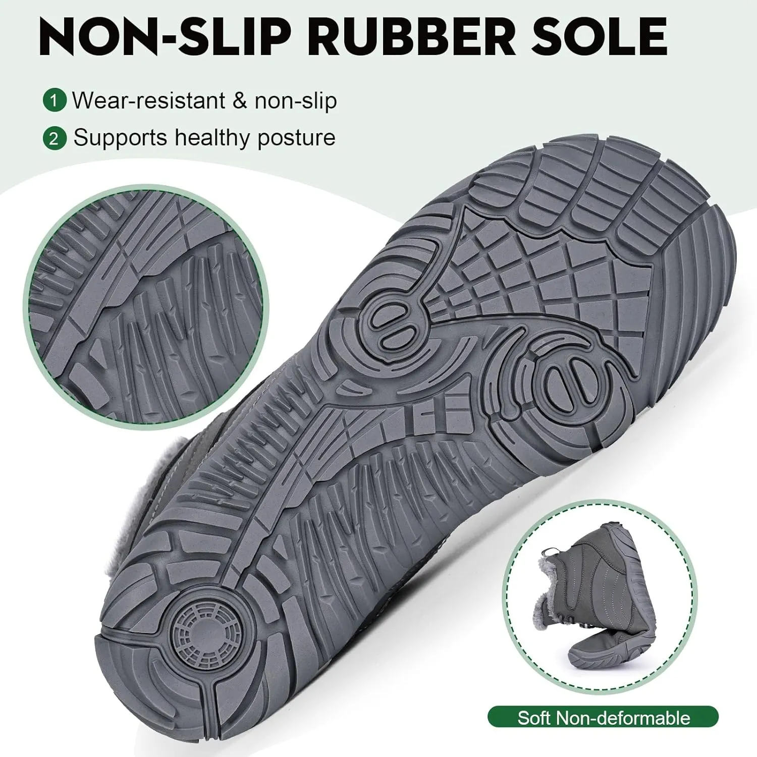 Hike Winter Footwear Barefoot Boots Mens Womens, Waterproof Winter Snow Boots, Warm Ankle Booties, Wide Toe Barefoot Hiking Boots, Non-Slip Zero Drop Sole Hike Shoes for Hiking Walking Outdoor
