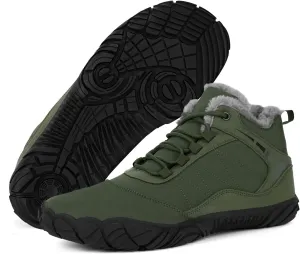 Hike Winter Footwear Barefoot Boots Mens Womens, Waterproof Winter Snow Boots, Warm Ankle Booties, Wide Toe Barefoot Hiking Boots, Non-Slip Zero Drop Sole Hike Shoes for Hiking Walking Outdoor