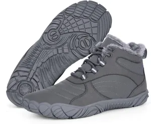 Hike Winter Footwear Barefoot Boots Mens Womens, Waterproof Winter Snow Boots, Warm Ankle Booties, Wide Toe Barefoot Hiking Boots, Non-Slip Zero Drop Sole Hike Shoes for Hiking Walking Outdoor