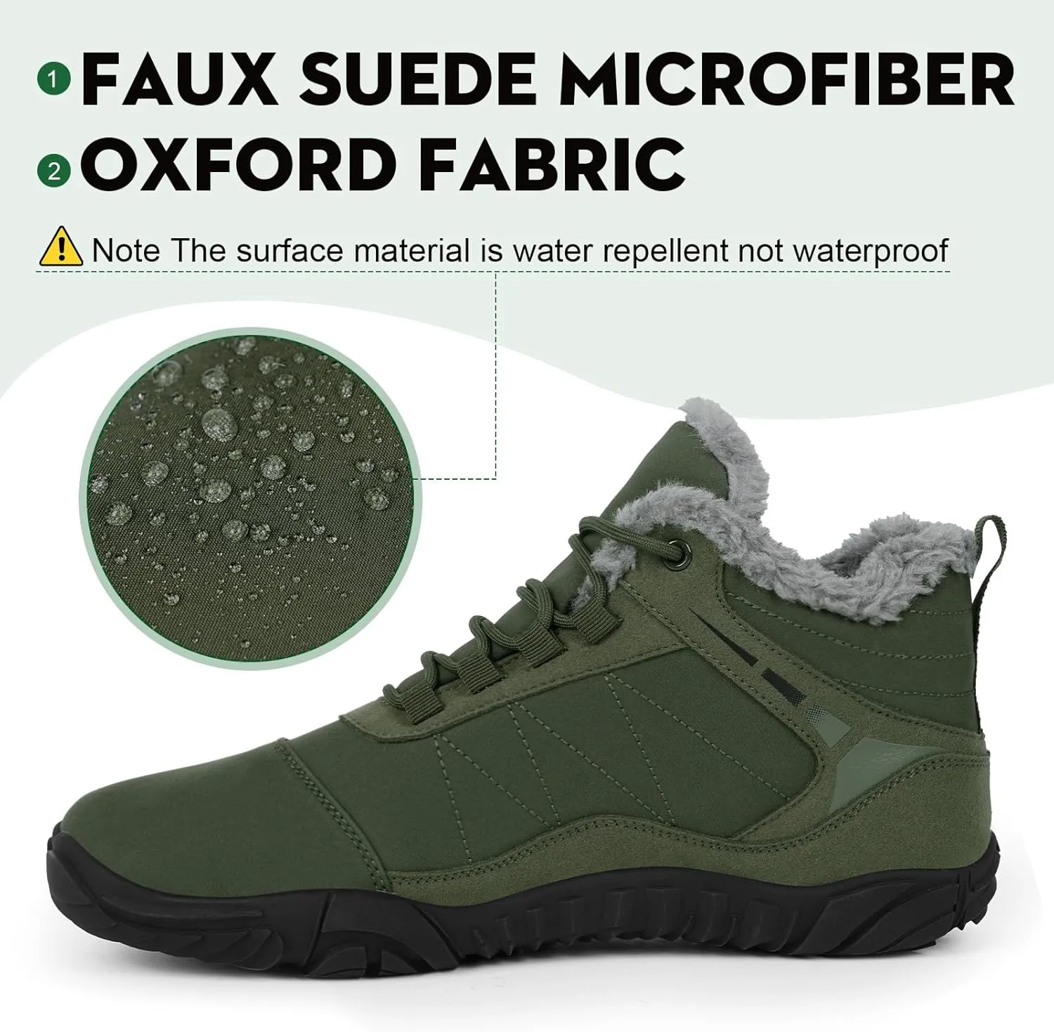 Hike Winter Footwear Barefoot Boots Mens Womens, Waterproof Winter Snow Boots, Warm Ankle Booties, Wide Toe Barefoot Hiking Boots, Non-Slip Zero Drop Sole Hike Shoes for Hiking Walking Outdoor