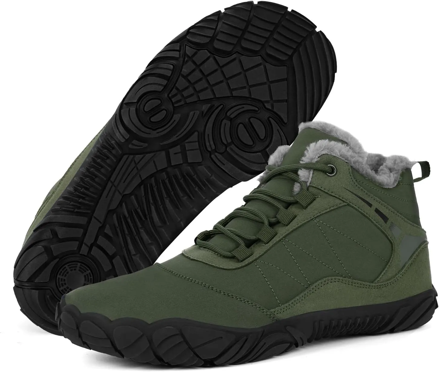 Hike Winter Footwear Barefoot Boots Mens Womens, Waterproof Winter Snow Boots, Warm Ankle Booties, Wide Toe Barefoot Hiking Boots, Non-Slip Zero Drop Sole Hike Shoes for Hiking Walking Outdoor