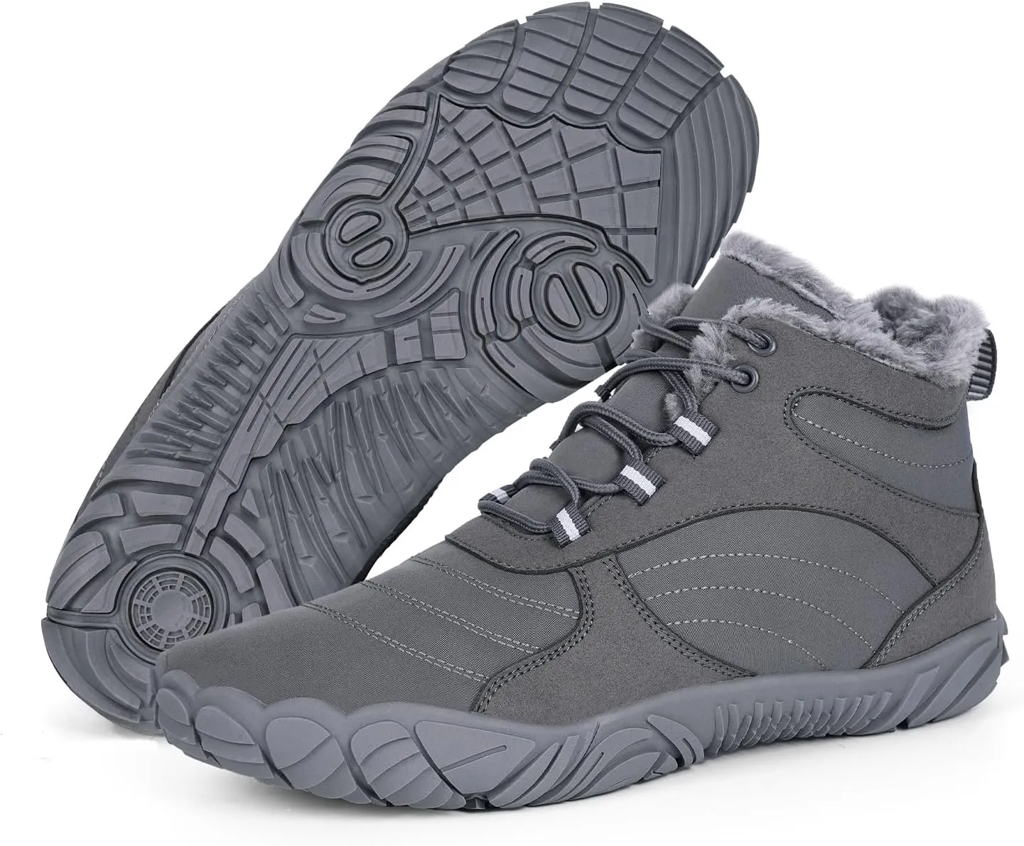 Hike Winter Footwear Barefoot Boots Mens Womens, Waterproof Winter Snow Boots, Warm Ankle Booties, Wide Toe Barefoot Hiking Boots, Non-Slip Zero Drop Sole Hike Shoes for Hiking Walking Outdoor