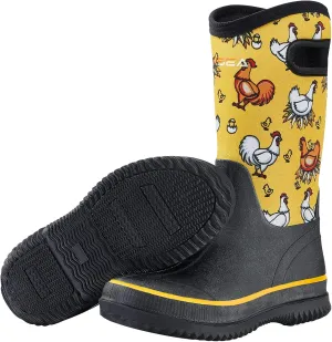 HISEA Women Mud Boots, Neoprene Rubber Garden Shoes Waterproof Mid Calf Rain Boots for Outdoor