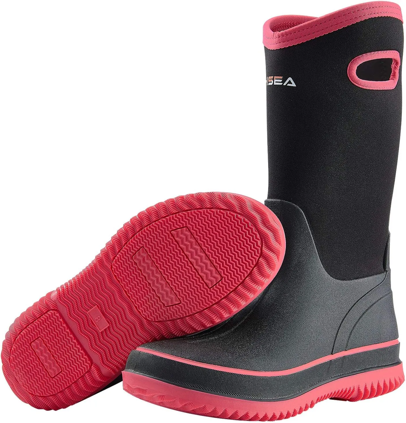 HISEA Women Mud Boots, Neoprene Rubber Garden Shoes Waterproof Mid Calf Rain Boots for Outdoor