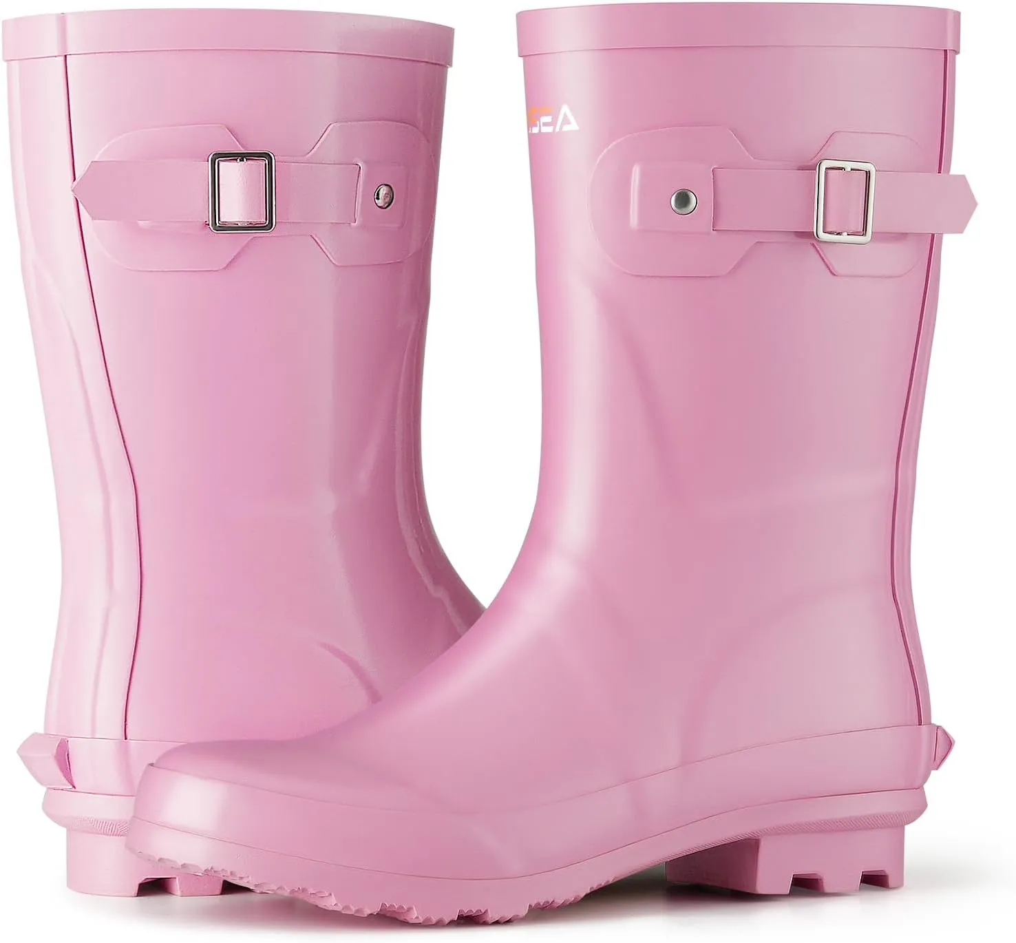 HISEA Women's Mid Calf Rubber Rain Boots Waterproof Wellington Garden Boots