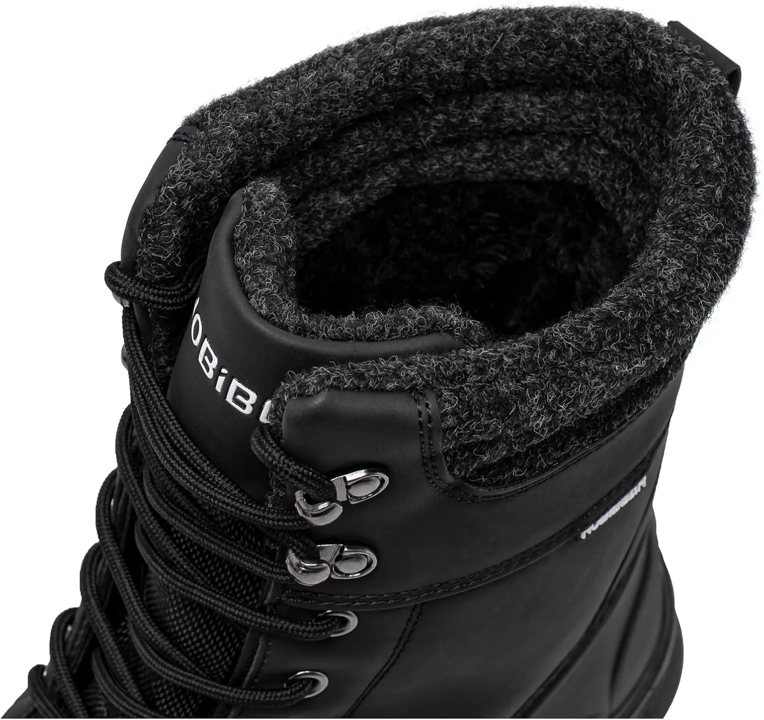 HOBIBEAR Men's Snow Boots Insulated Waterproof Warm Fur Lined Hiking Winter Snow Boots for Outdoor