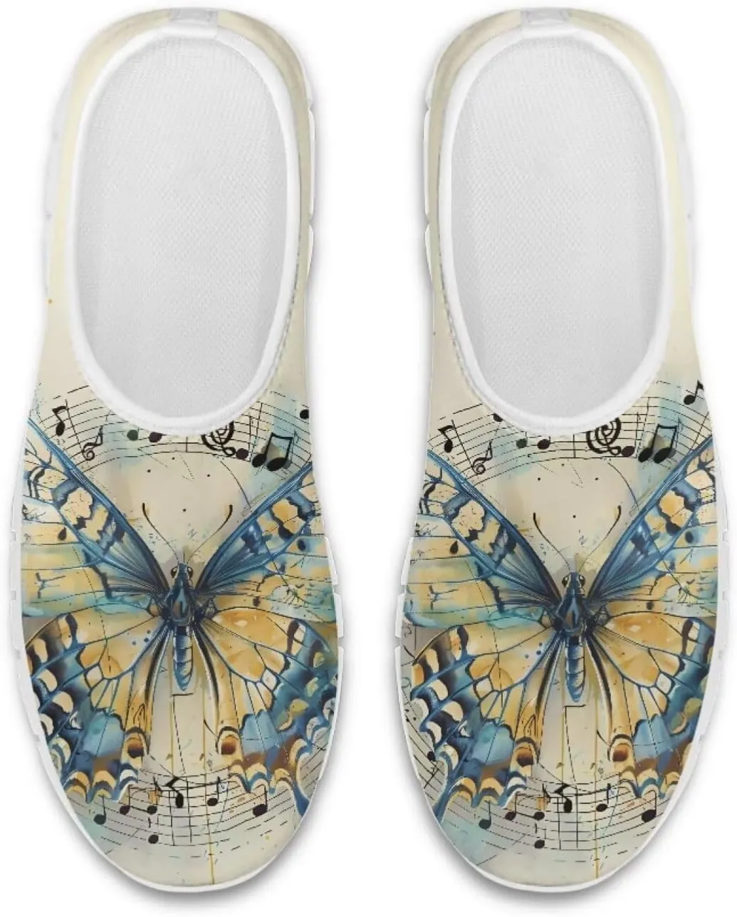 Howilath Butterfly Print Slip on Sneakers Women Running Shoes Loafers Casual Fashion Sneaker House Shoes