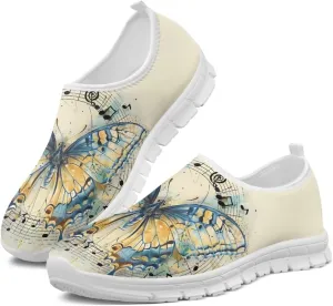 Howilath Butterfly Print Slip on Sneakers Women Running Shoes Loafers Casual Fashion Sneaker House Shoes
