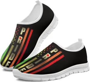 Howilath Flag Print Mens Slip on Shoes Casual Running Sneakers Anti-Skid Loafers with EVA Sole