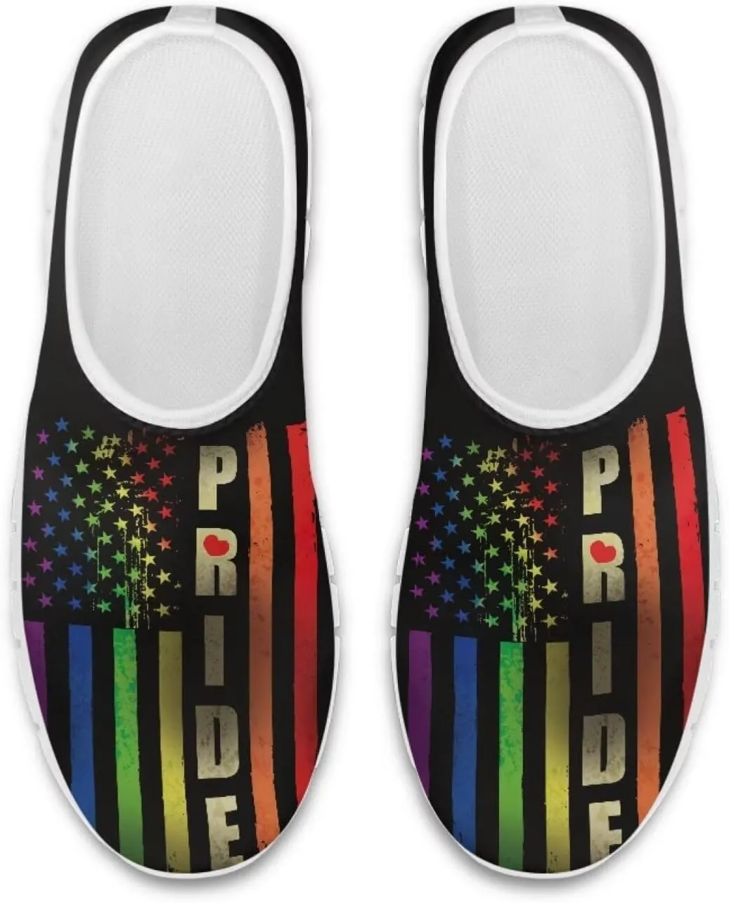 Howilath Flag Print Mens Slip on Shoes Casual Running Sneakers Anti-Skid Loafers with EVA Sole