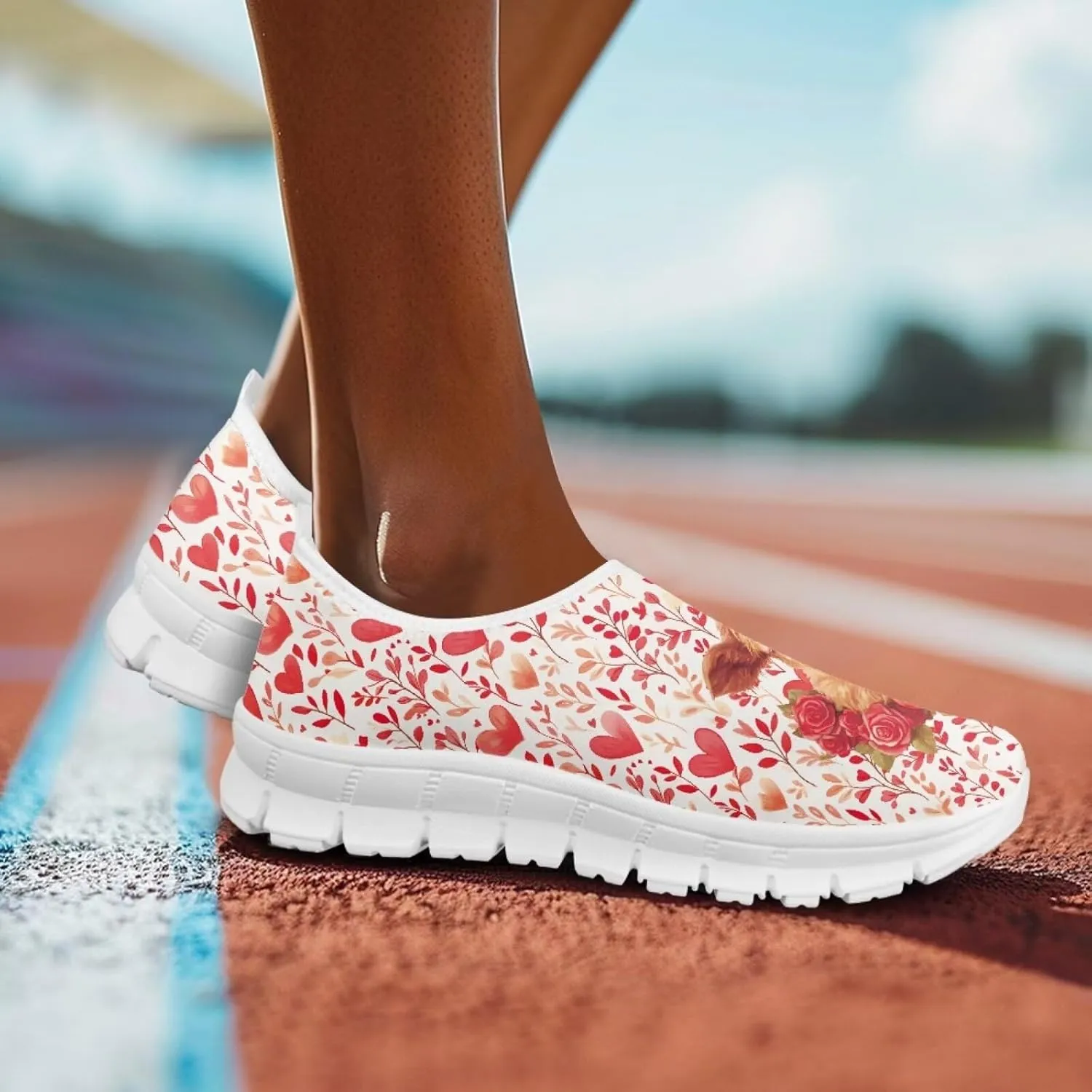 Howilath Valentine's Slip on Loafers for Women Running Sneakers Tennis Shoes Walking Casual Loafers