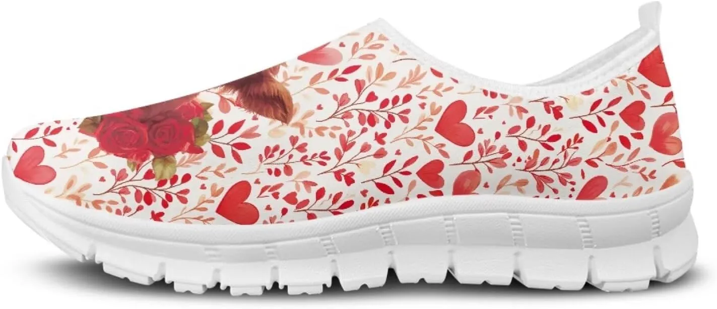Howilath Valentine's Slip on Loafers for Women Running Sneakers Tennis Shoes Walking Casual Loafers