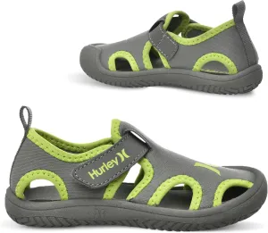 Hurley Kona Toddler Water Shoes - Beach Essentials, Girls and Boys Closed Toe Sandals, Lightweight, Breathable, Kids Water Shoes with Non-Slip Sole and Adjustable Straps, Outdoor Toddler Swim Shoes