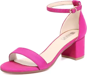 IDIFU Women's Cookie-LO Low Block Heels Chunky Sandals Ankle Strap Wedding Dress Pump Shoes