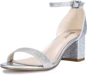 IDIFU Women's Cookie-LO Low Block Heels Chunky Sandals Ankle Strap Wedding Dress Pump Shoes