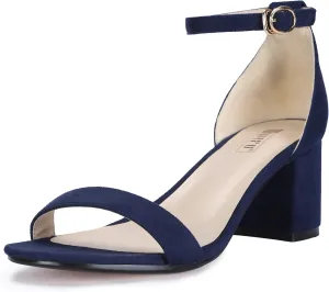IDIFU Women's Cookie-LO Low Block Heels Chunky Sandals Ankle Strap Wedding Dress Pump Shoes