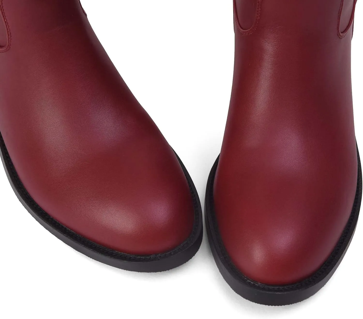 iiimmu Riding Boots for Women Silver Buckle Women's Knee High Boots Round Toe Faux Leather Motorcycle Style