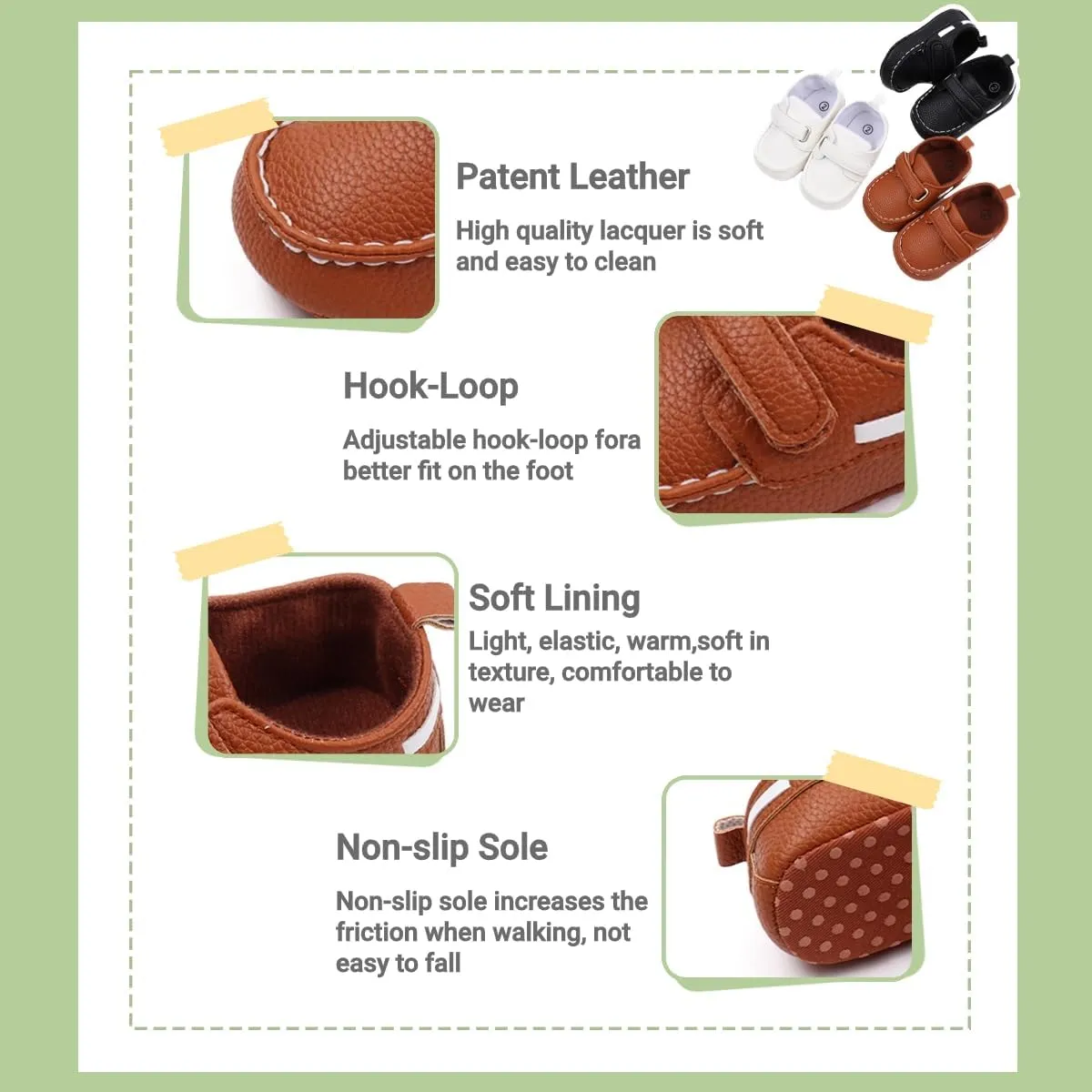 Infant Baby Boys Girls Leather Loafers Dress Shoes Newborn Oxford Flats Casual Moccasins Slip-On First Walking Boat Shoes
