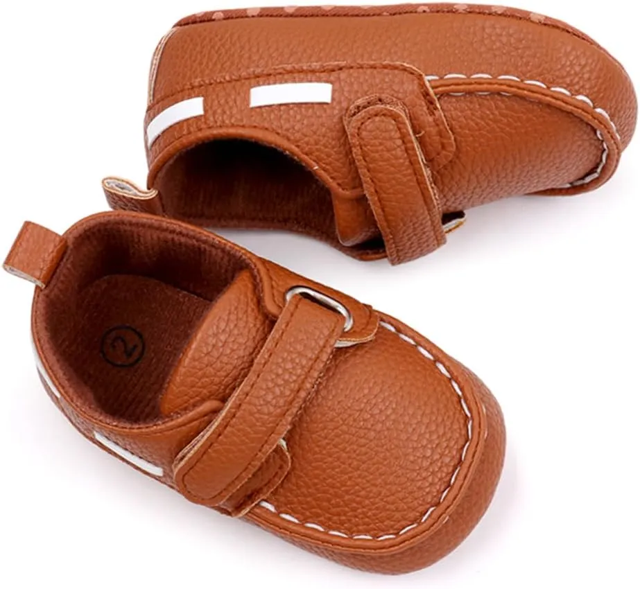 Infant Baby Boys Girls Leather Loafers Dress Shoes Newborn Oxford Flats Casual Moccasins Slip-On First Walking Boat Shoes