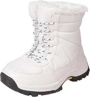 Insulated Snow Boots Men Wide Ski Boots Thickening Shoe Men Leather Boot Plush Lined Lac𝐞 Up Ankle Booties