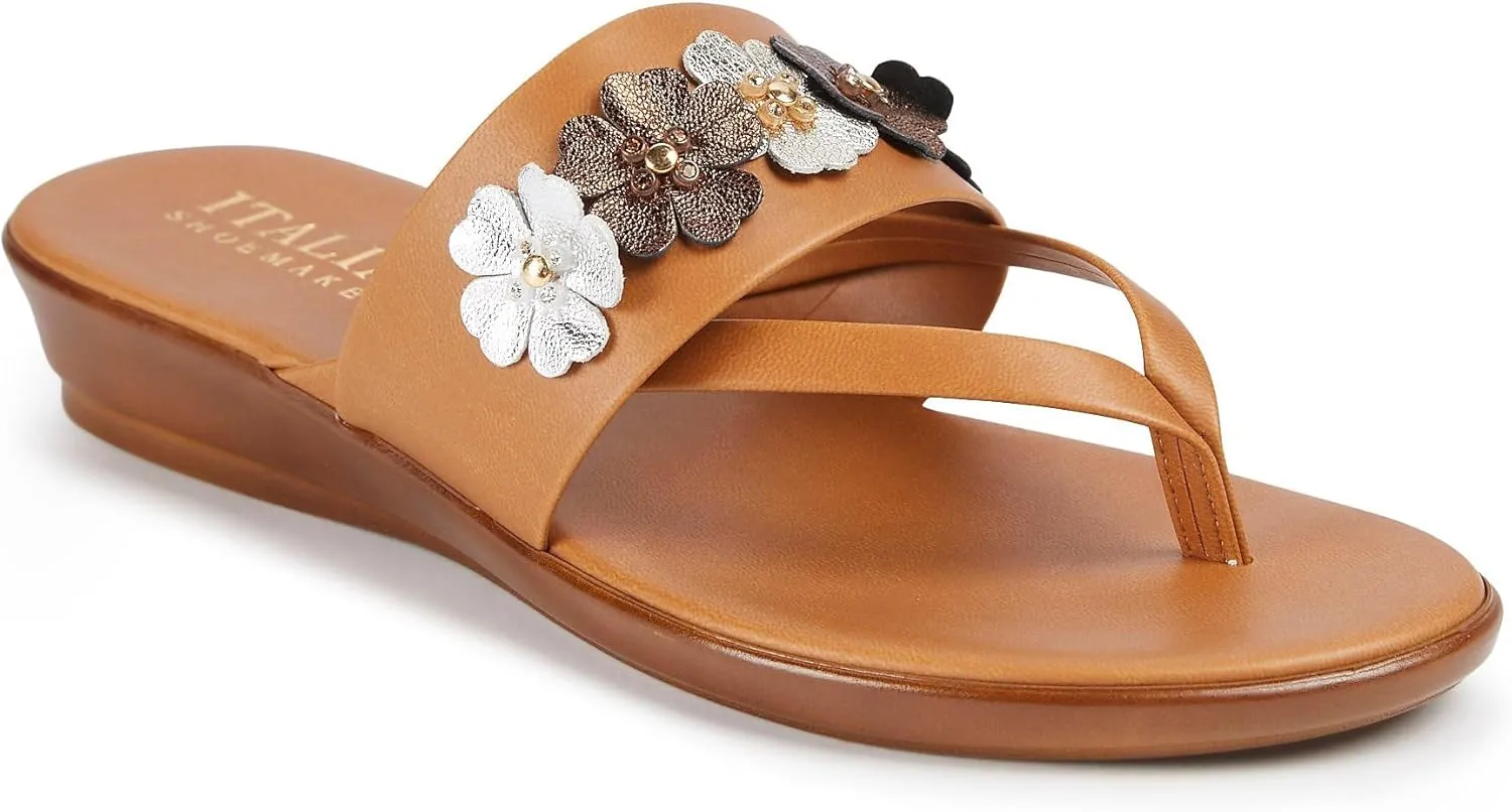 ITALIAN Shoemakers Womens Padals Sandals 7 Metallic m