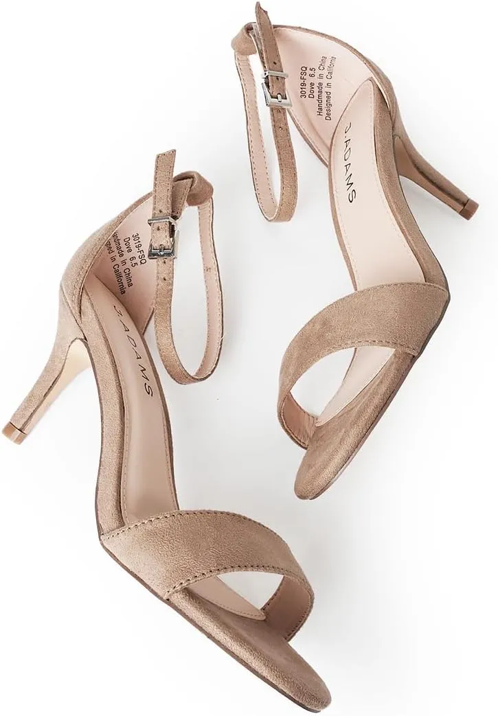 J. Adams Dove Ankle Strap Womens Stiletto For Women Sexy - Open Toe Strappy Heels, Wedding Shoes For Bride, Summer Heels and Bridal Shoes