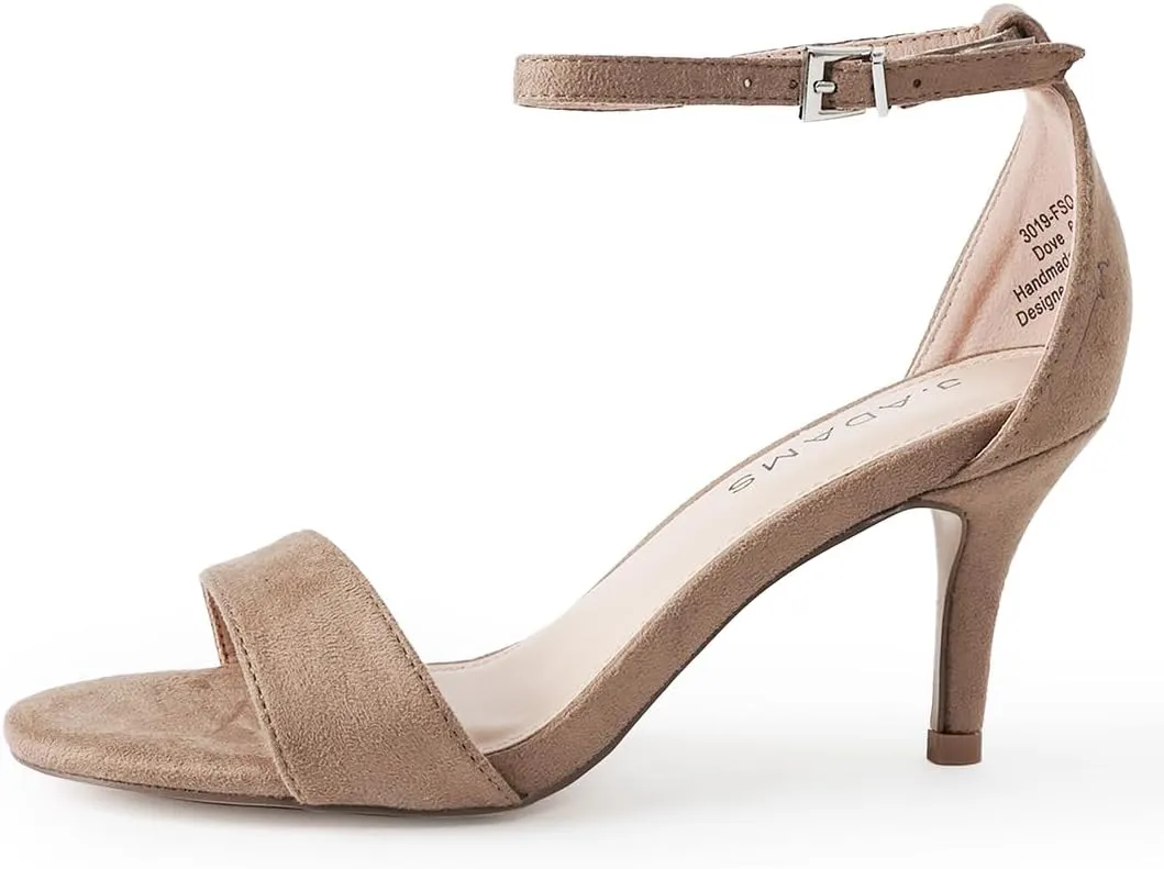 J. Adams Dove Ankle Strap Womens Stiletto For Women Sexy - Open Toe Strappy Heels, Wedding Shoes For Bride, Summer Heels and Bridal Shoes