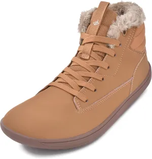 JACKSHIBO Womens Barefoot Snow Boots Warm Plus Lining Ankle Boots Winter Boots Wide Toe Box Outdoor Ankle Booties Minimalist Zero Drop