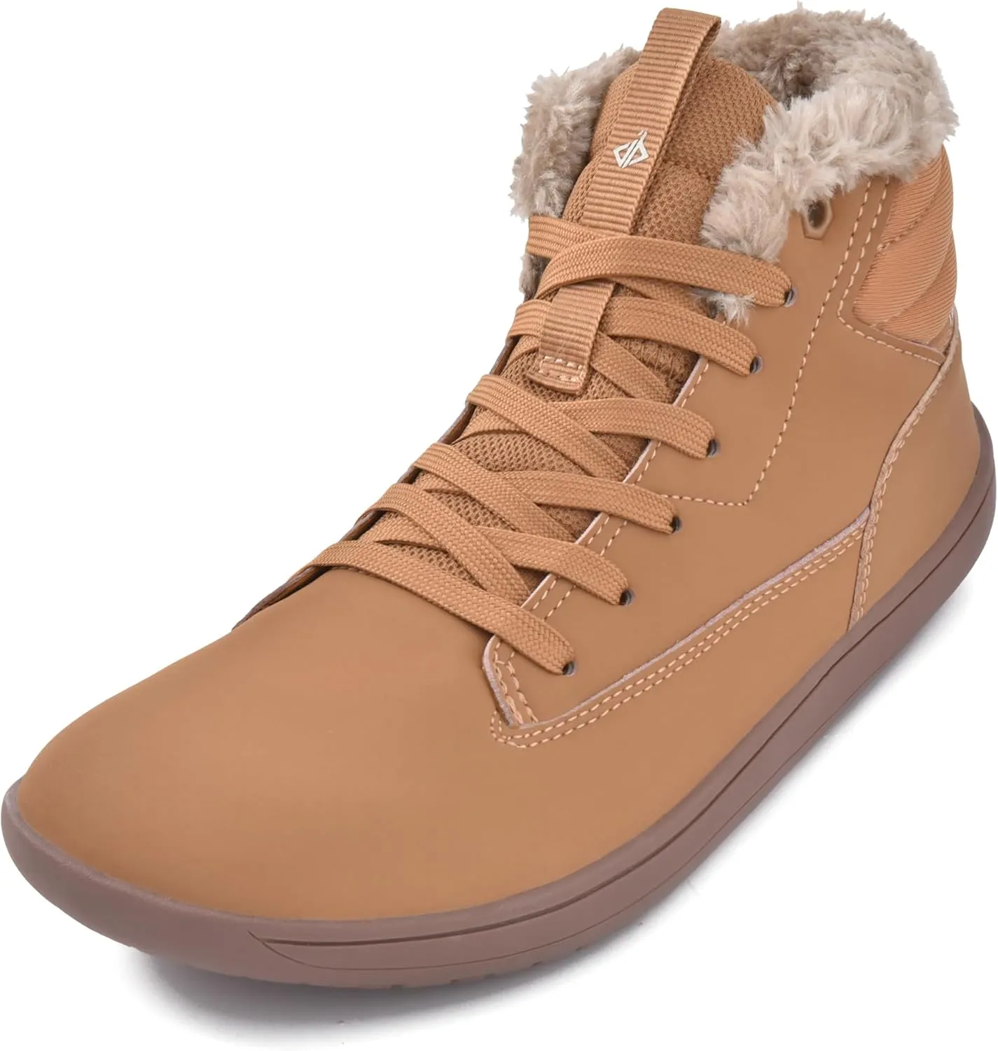 JACKSHIBO Womens Barefoot Snow Boots Warm Plus Lining Ankle Boots Winter Boots Wide Toe Box Outdoor Ankle Booties Minimalist Zero Drop