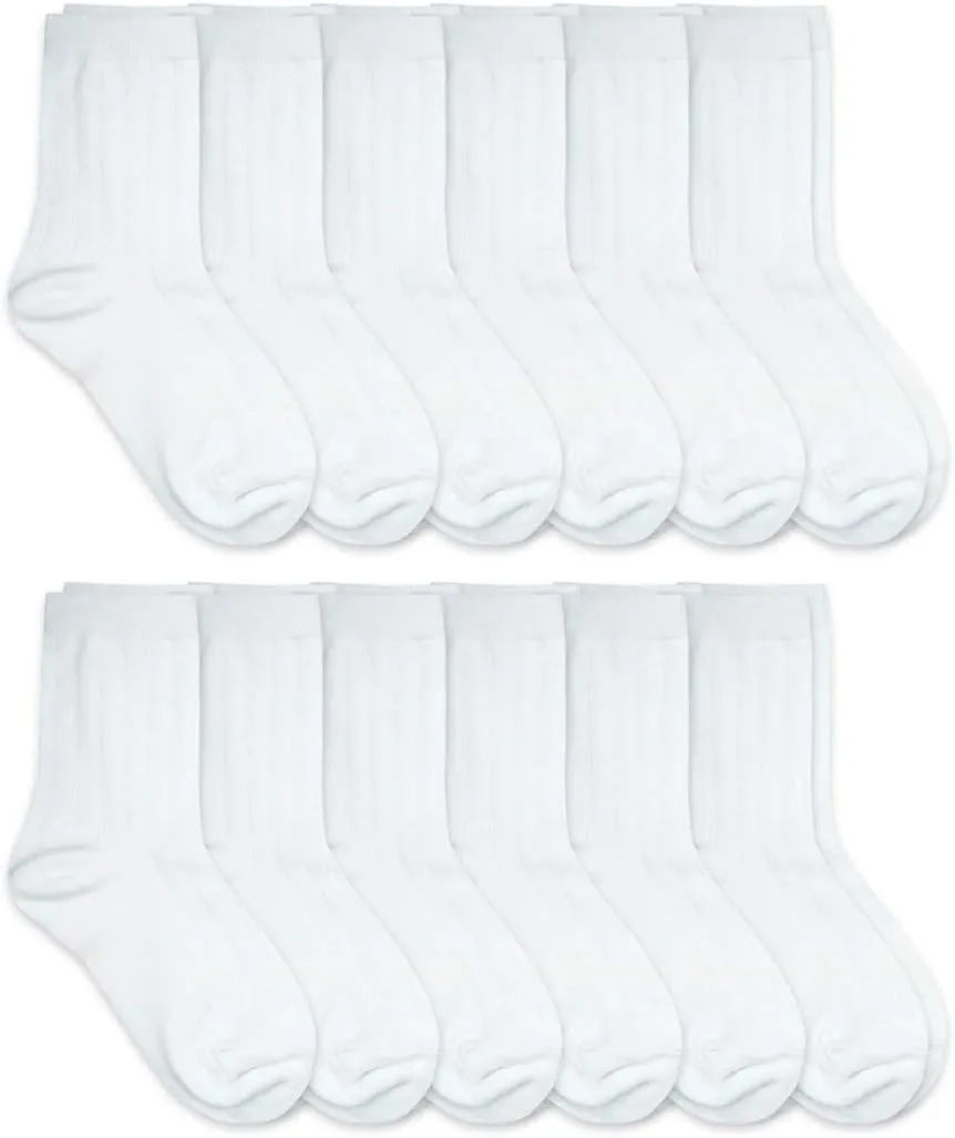 Jefferies Socks Boys School Uniform Rib Crew Dress Socks 12 Pair Pack