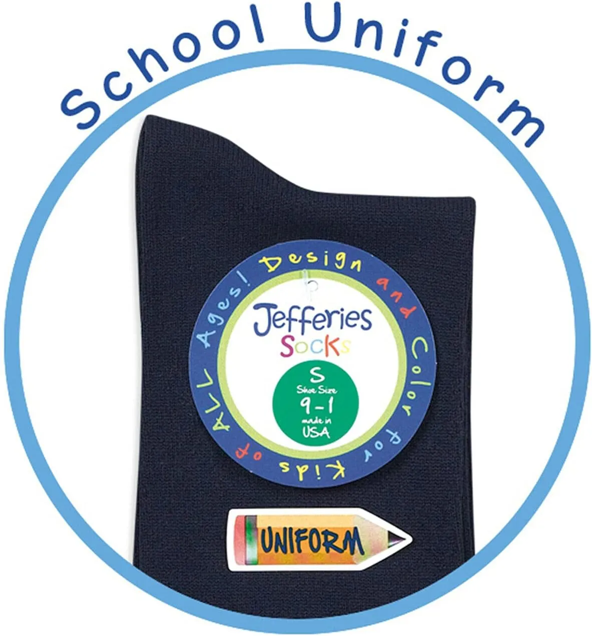 Jefferies Socks Boys School Uniform Rib Crew Dress Socks 12 Pair Pack