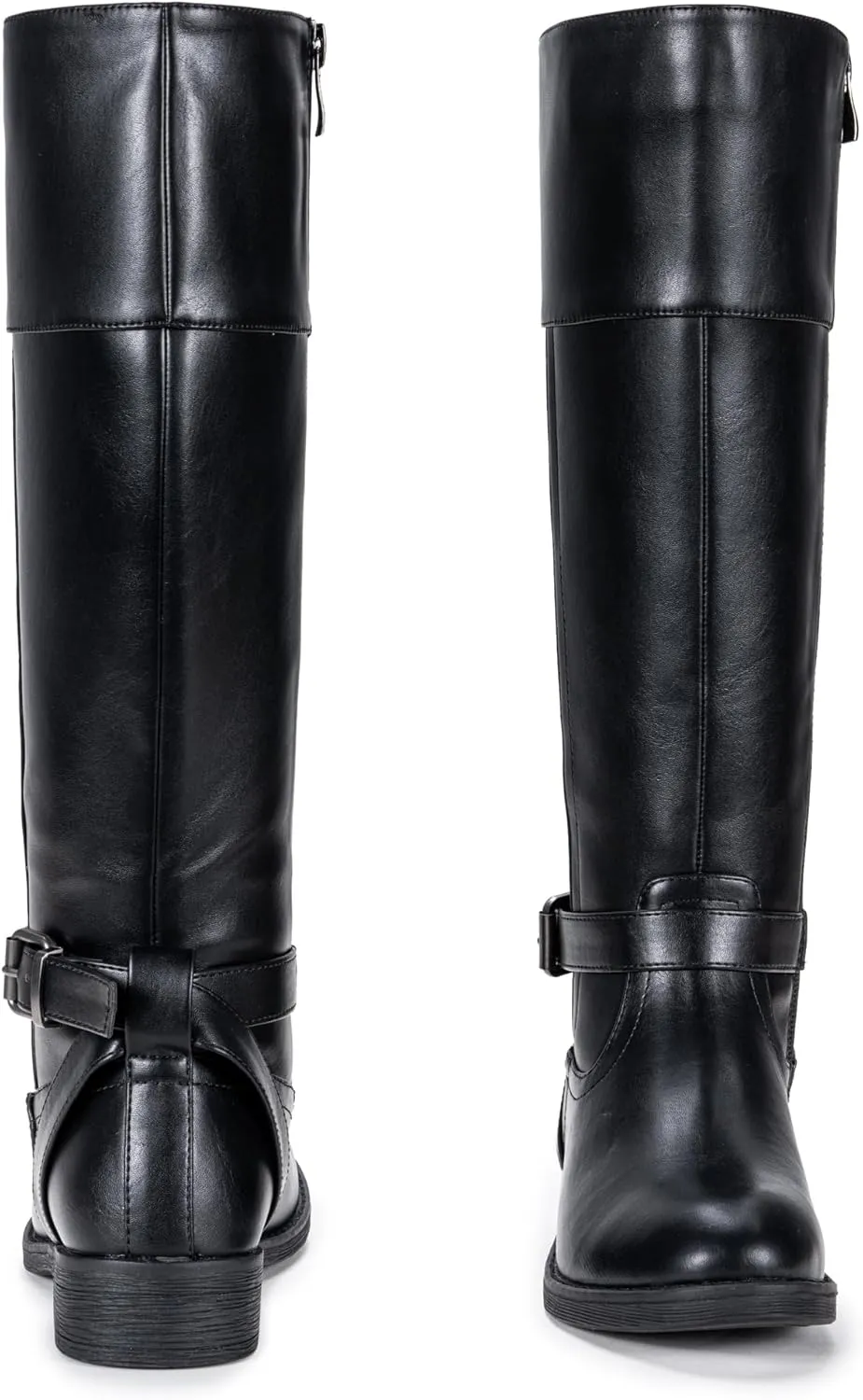 Jeossy Women's Knee High Riding Tall Boots, Comfortable with Metal Buckle and Zipper Boots with Wide Calf